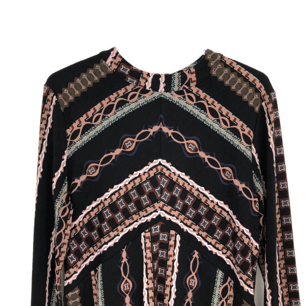 Free People Mini Dress Mock Neck Stella Print L